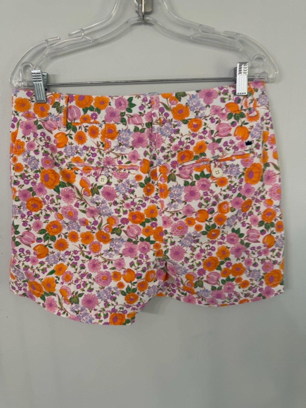 Crown & Ivy Caroline Pink Orange Floral Shorts Summer Preppy Cotton Women’s 6 - Picture 4 of 7